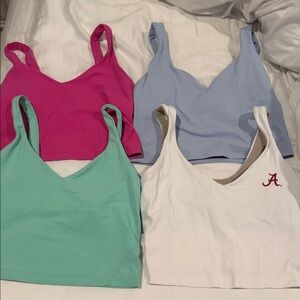 lululemon align tank V-Neck Bralette Set in Hot Pink, Light Blue, Mint, White